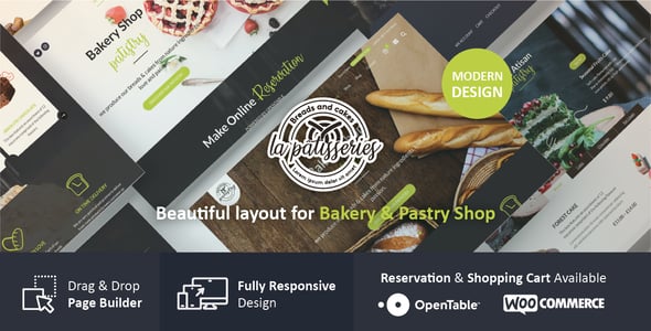 Cake & Bakery WordPress Theme dizájn előnézete