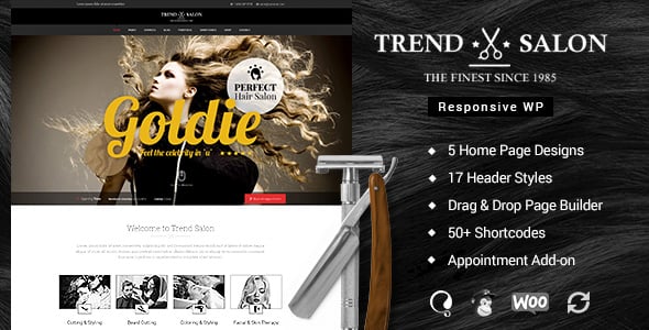 Trend Salon WordPress dizájn előnézete