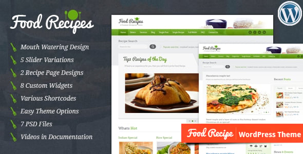 Food Recipes dizájn előnézete