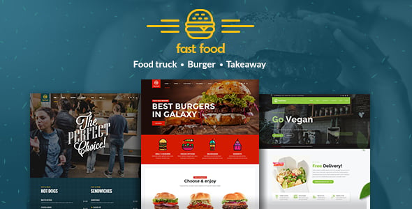 Fast Food WordPress Theme dizájn előnézete