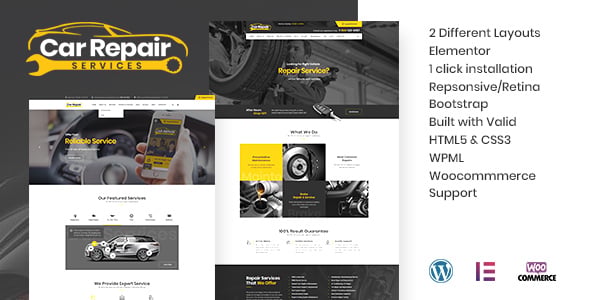 Car Repair Services & Auto Mechanic WordPress Theme + RTL dizájn előnézete