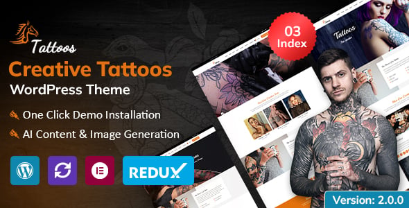 Tattoos WordPress Theme dizájn előnézete