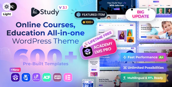 Education WordPress Theme dizájn előnézete
