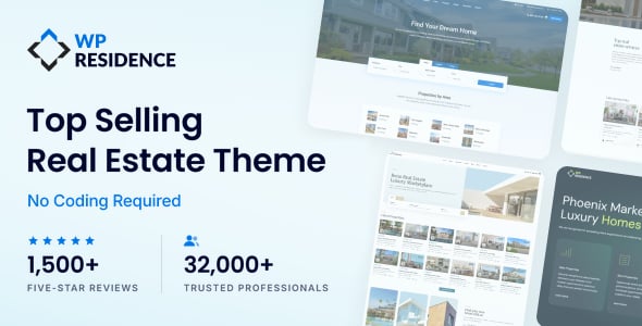Residence Real Estate WordPress Theme dizájn előnézete